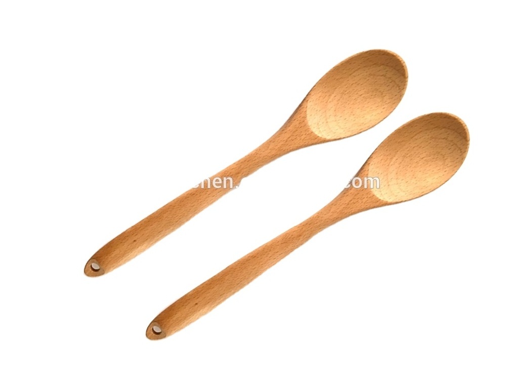 Wholesale Promotional Kitchen Natural Serving Cooking Soup Scoop Beech Wooden Spoon