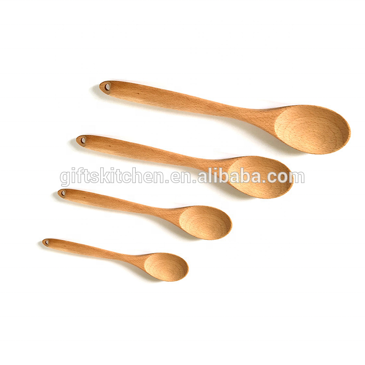 Wholesale Promotional Kitchen Natural Serving Cooking Soup Scoop Beech Wooden Spoon