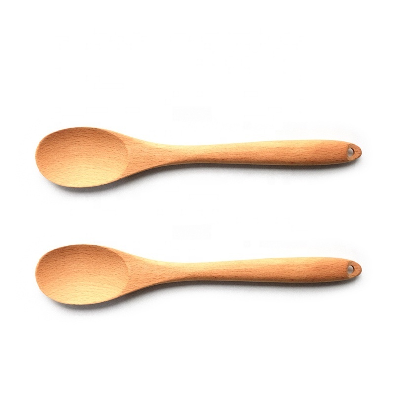 Wholesale Promotional Kitchen Natural Serving Cooking Soup Scoop Beech Wooden Spoon