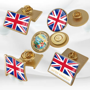 Manufacturer Brooch Pin Badges Round Design Gold Metal Covered Designer Epoxy Pins Custom Brand Logo Printed Epoxy Badge