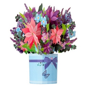 Newest Product Holiday Life Bouquet All Occasion Colorful Butterfly 3D Pop Up Paper Flower Bouquet