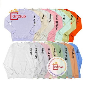 High Quality 100% Polyester French Terry Sublimation Blank Sweatshirts Adult Youth Kid Unisex Solid Sublimated Crewnecks Hoodies