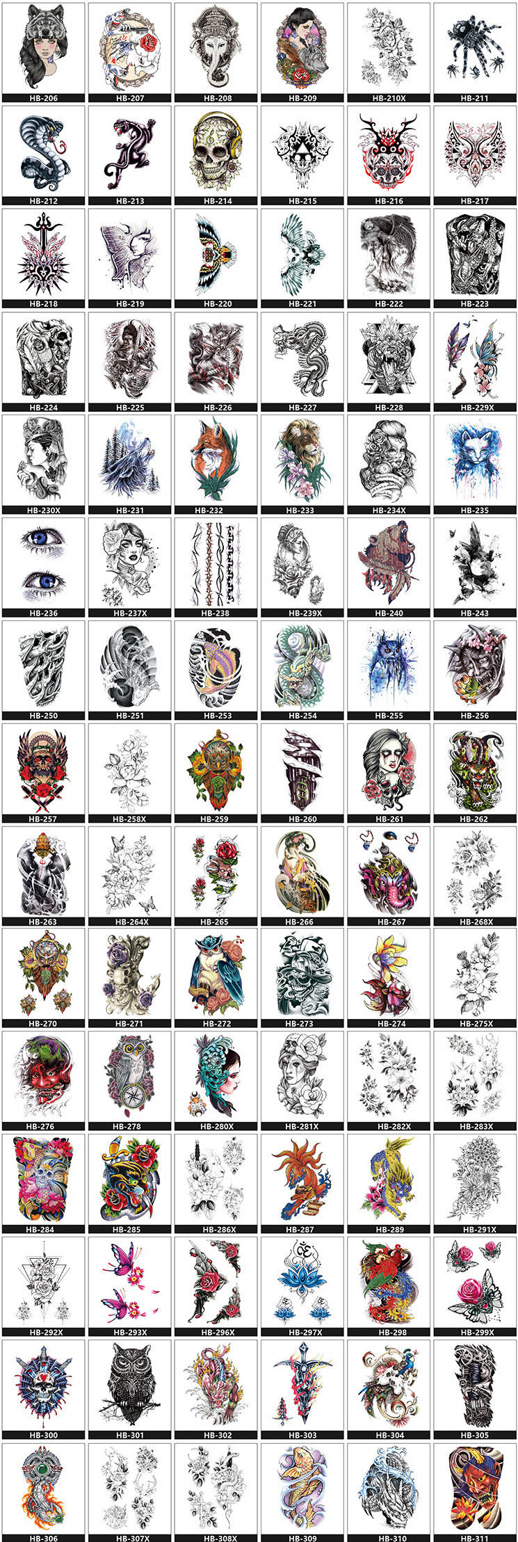 Colorful tattoo sleeve waterproof temporary water transfer tattoo sticker wholesale men skull designs half arm