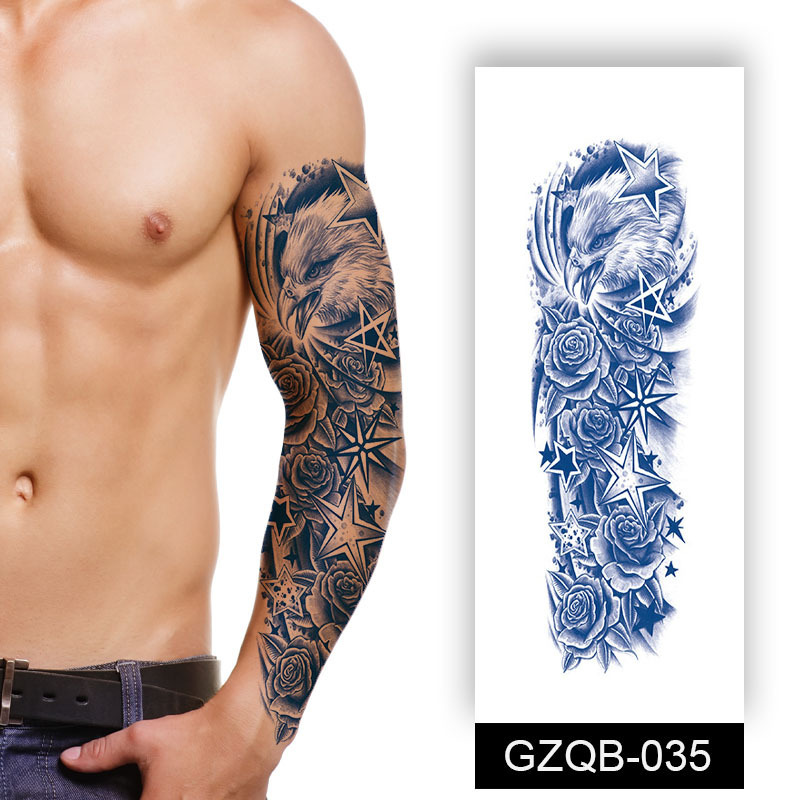 Free Samples Long-lasting Semi Permanent Tattoo Flower Designs Water Transfer Full Arm Temporary Tattoo Sticker for Adults