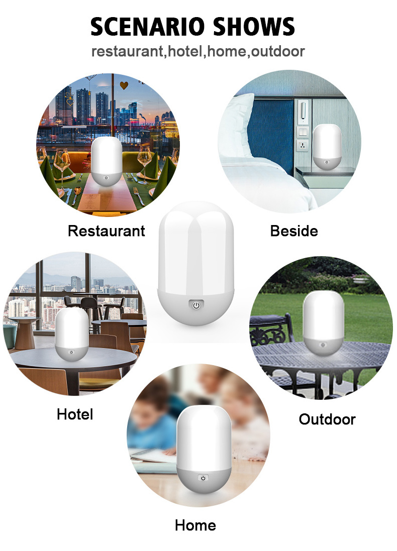 Oem Odm Portable Battery Operated Decorative Dimmable Usb Dome Tumble Bedside Sensor Creative Led Night Light