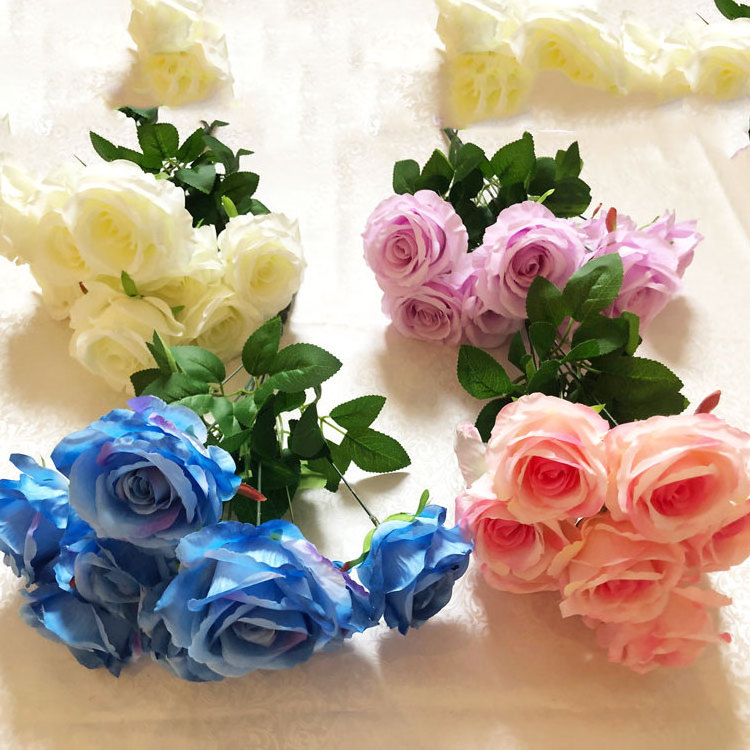 IFG artificial fake plastic flower single rose mix color red roses flower