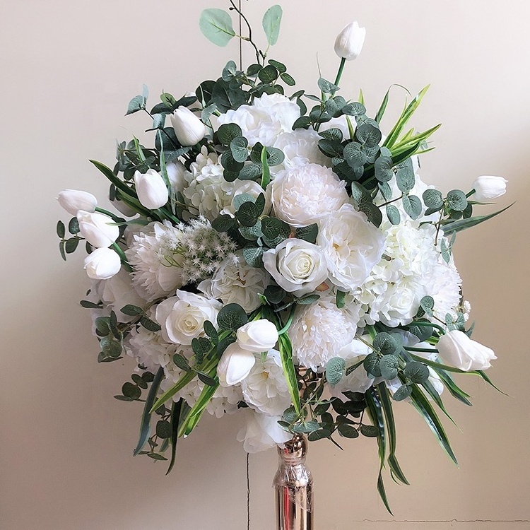 GIGA decorative kissing balls greenery white flowers artificial wedding centerpieces flower ball