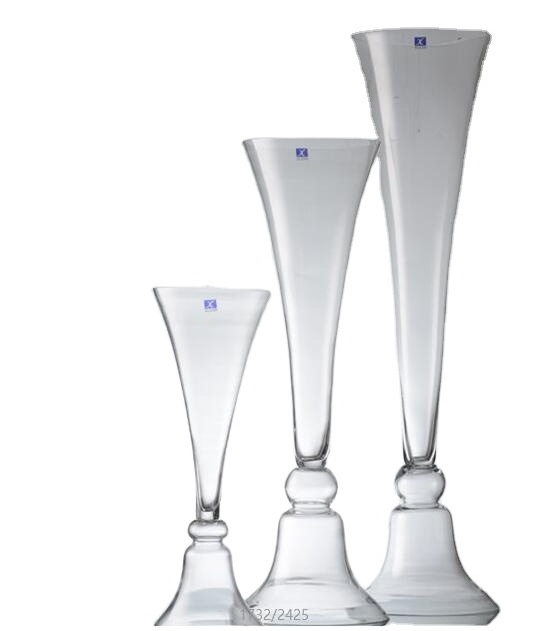 Oversized goblet glass vase wedding bouquet Road lead hotel table flower model room club lobby soft decoration