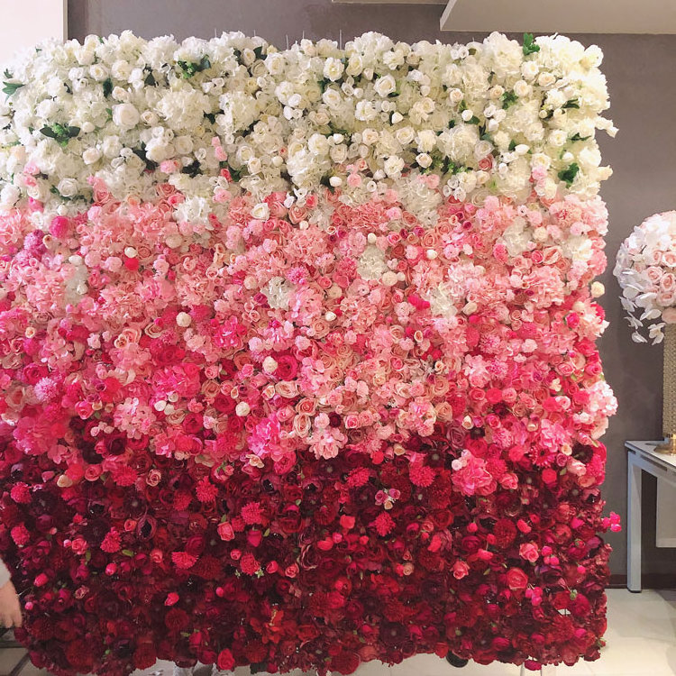 IFG 2022 wedding artificial silk flower wall panel backdrop new hanging artificial flowers walls roll up wall panels