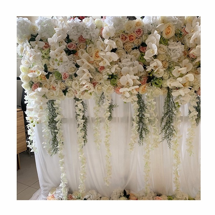 IFG 2022 wedding artificial silk flower wall panel backdrop new hanging artificial flowers walls roll up wall panels