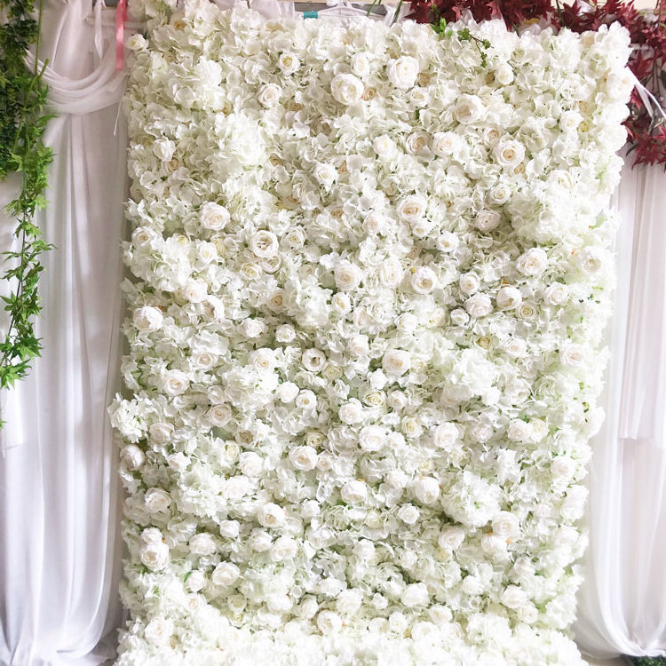 IFG 2022 wedding artificial silk flower wall panel backdrop new hanging artificial flowers walls roll up wall panels