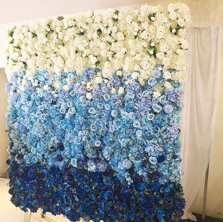 GIGA handmade 2.5m*2.5m roll up transitional color 3d rose flower wall