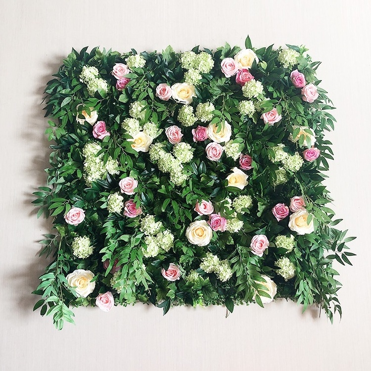 GIGA customized 8*8ft green roll up flower wall stand high quality backdrop big panels wedding flower wall