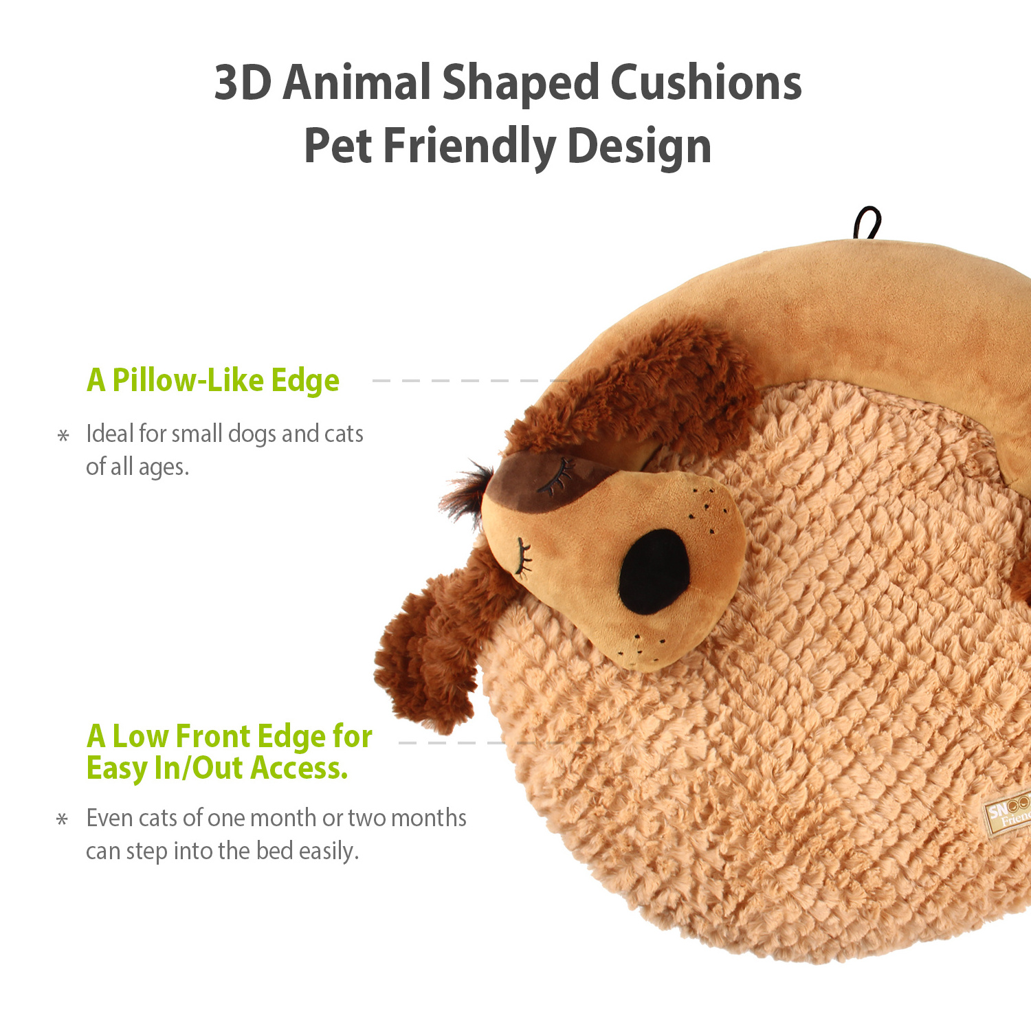 GiGwi Snoozy Friendz 3D Shaped Sleep Cushion Machine Washable Pet Cushion