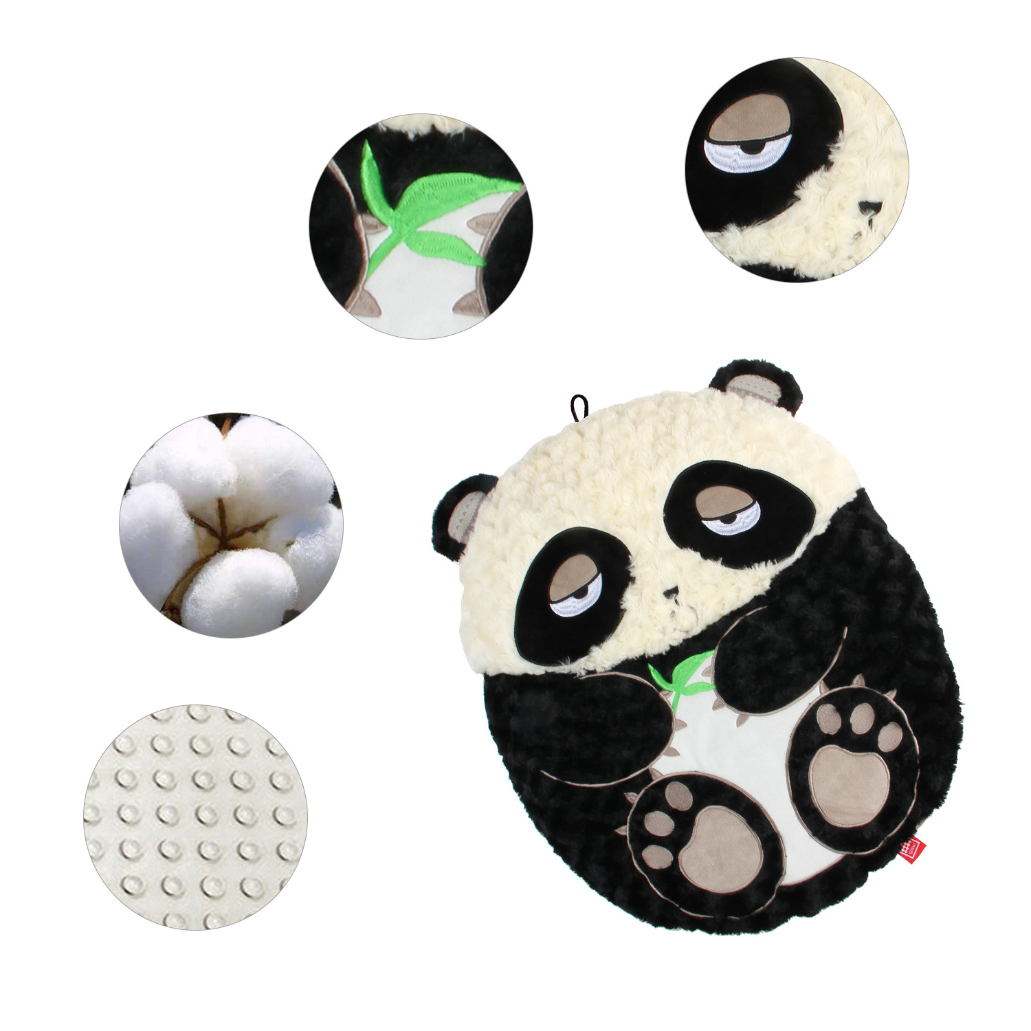 GiGwi Snoozy Friendz Sleep Cushion Black and White Panda Pet Mat soft comfortable plush round bed