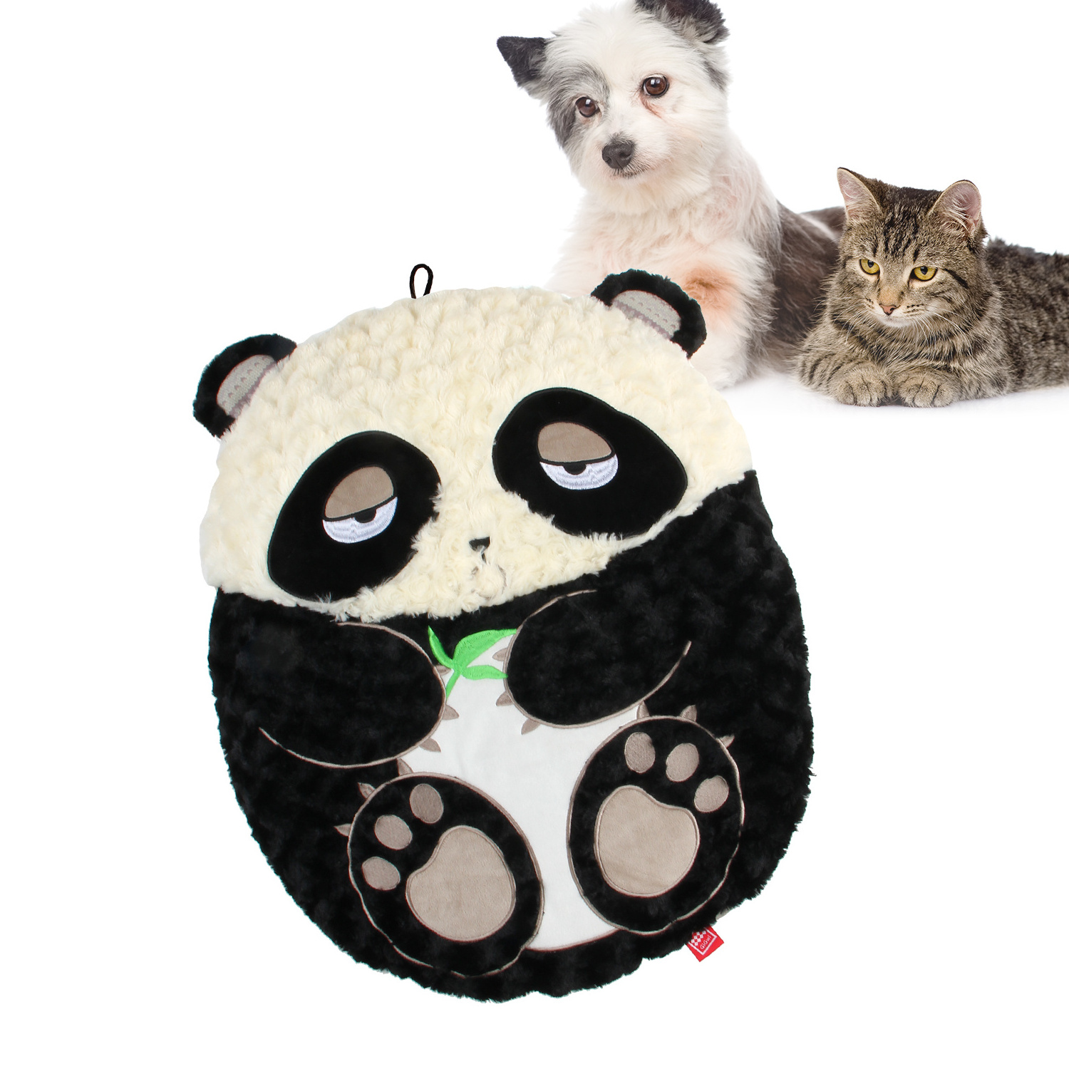 GiGwi Snoozy Friendz Sleep Cushion Black and White Panda Pet Mat soft comfortable plush round bed