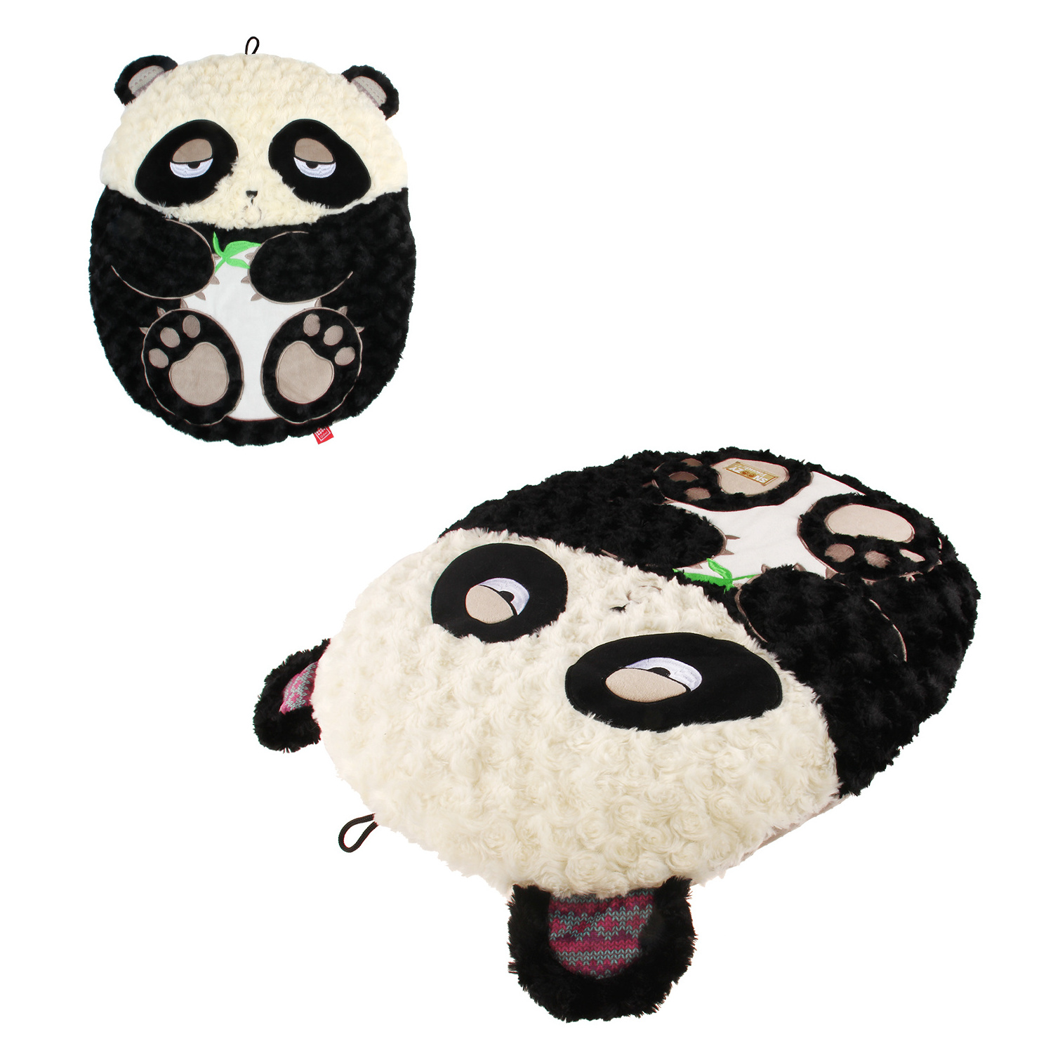 GiGwi Snoozy Friendz Sleep Cushion Black and White Panda Pet Mat soft comfortable plush round bed