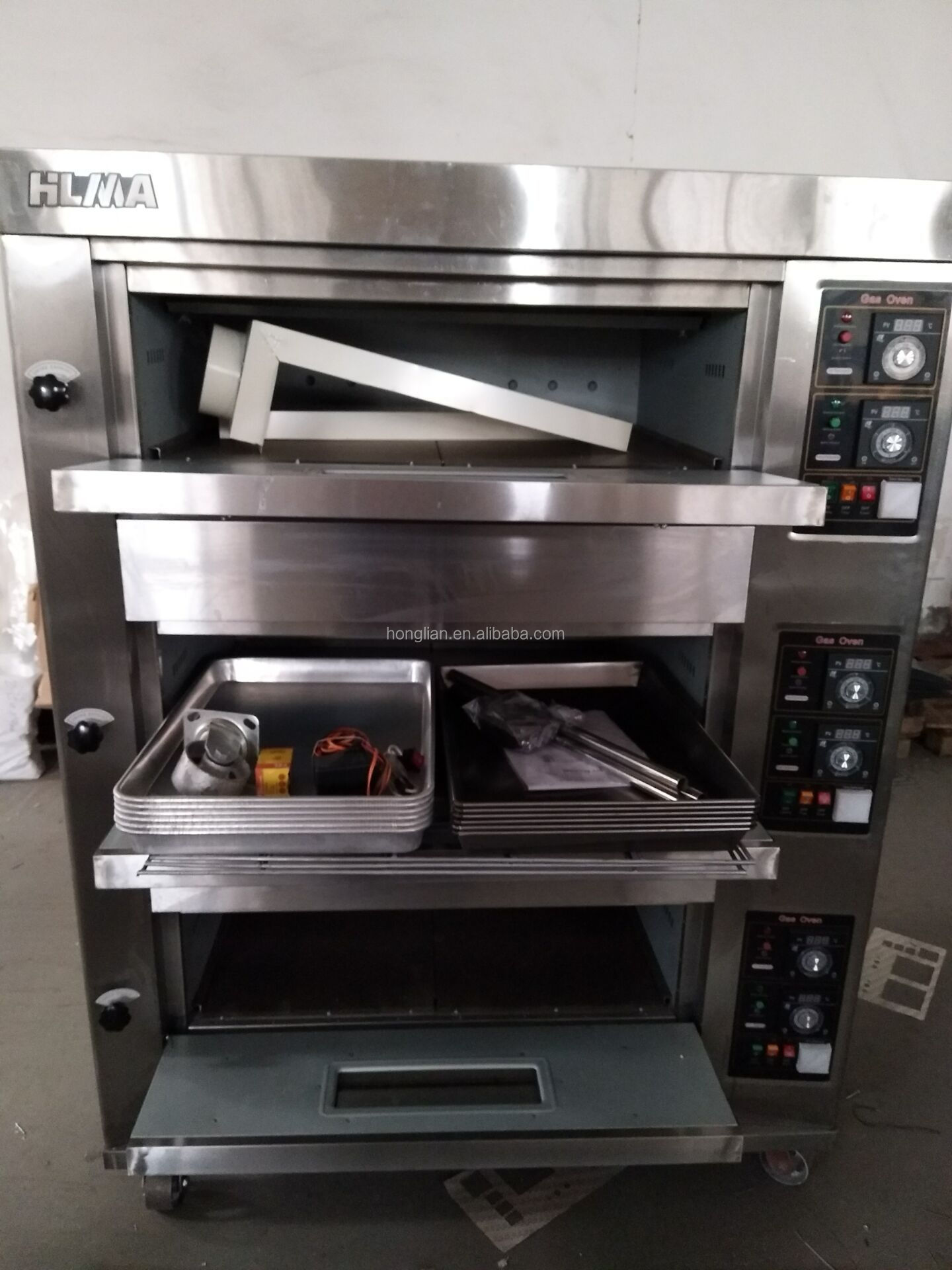 Restaurant Electric Pizza Baking Oven Commercial Bakery Gas Bread Deck Oven Automatic Baking Machines 2 Deck 6 Trays Oven Prices