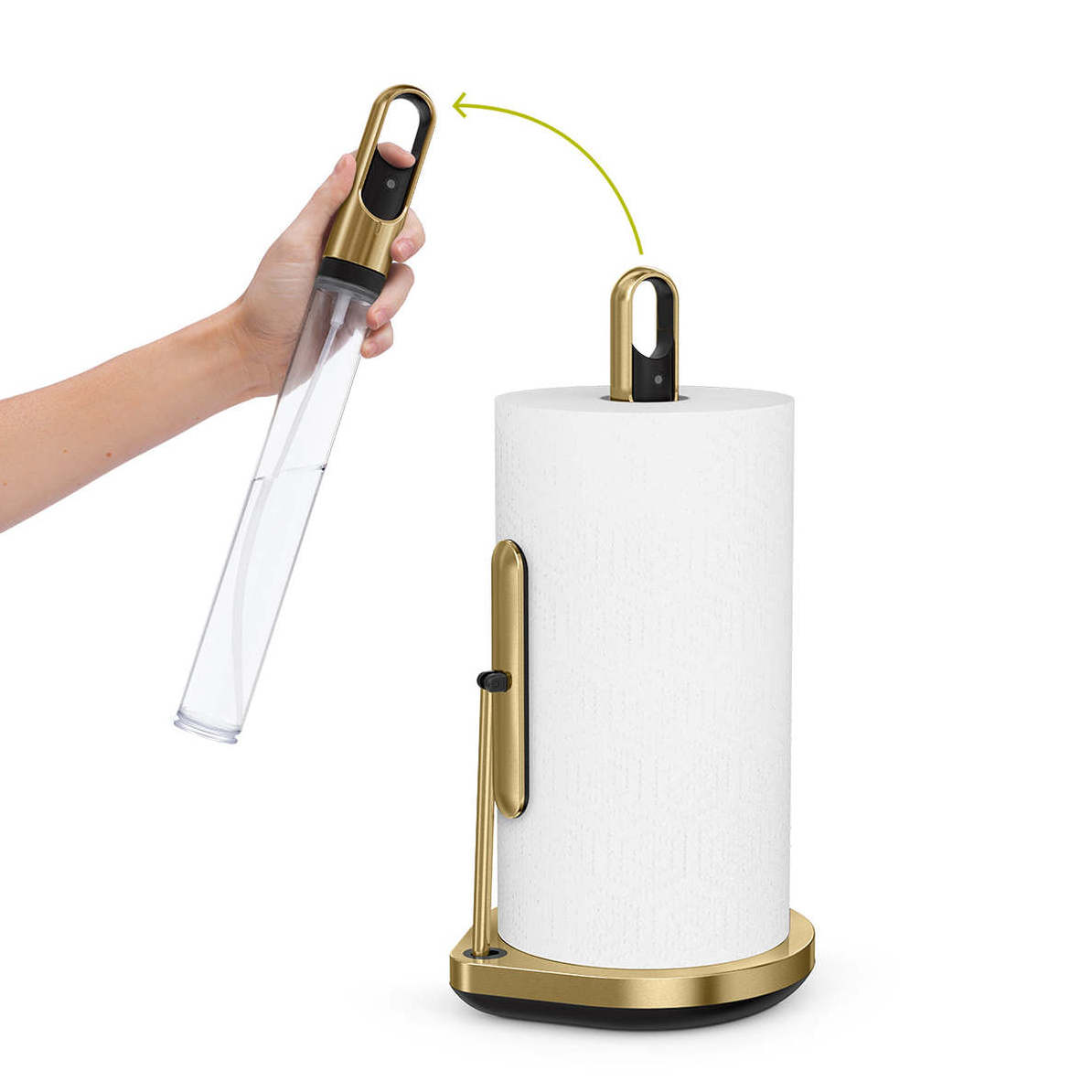 ODM kitchen paper towel holder with spray bottle center gold tissue paper roll holders stainless steel