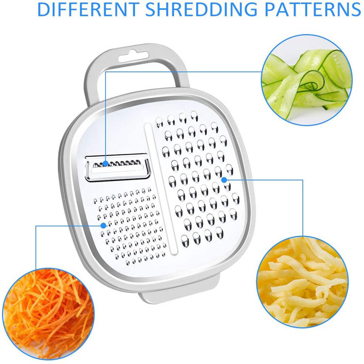 2021 hot selling manual grater Easy to Use stainless steel cheese grater with Container and Lid