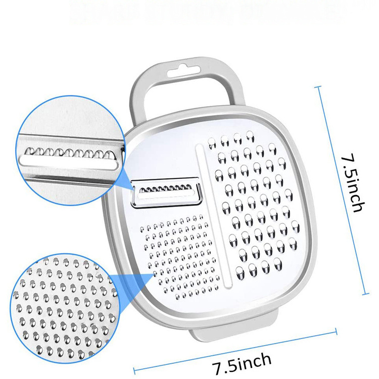 2021 hot selling manual grater Easy to Use stainless steel cheese grater with Container and Lid