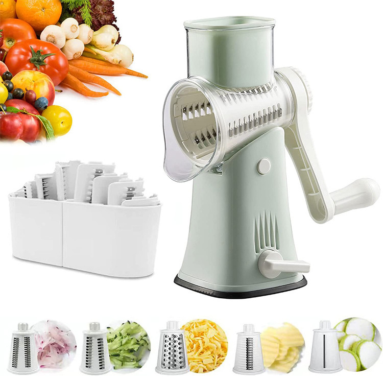 hot selling Rotary Cheese Grater Shredder 5 in 1mandoline slicers Drum Vegetable Slicer chopper Potato Cutter grinder