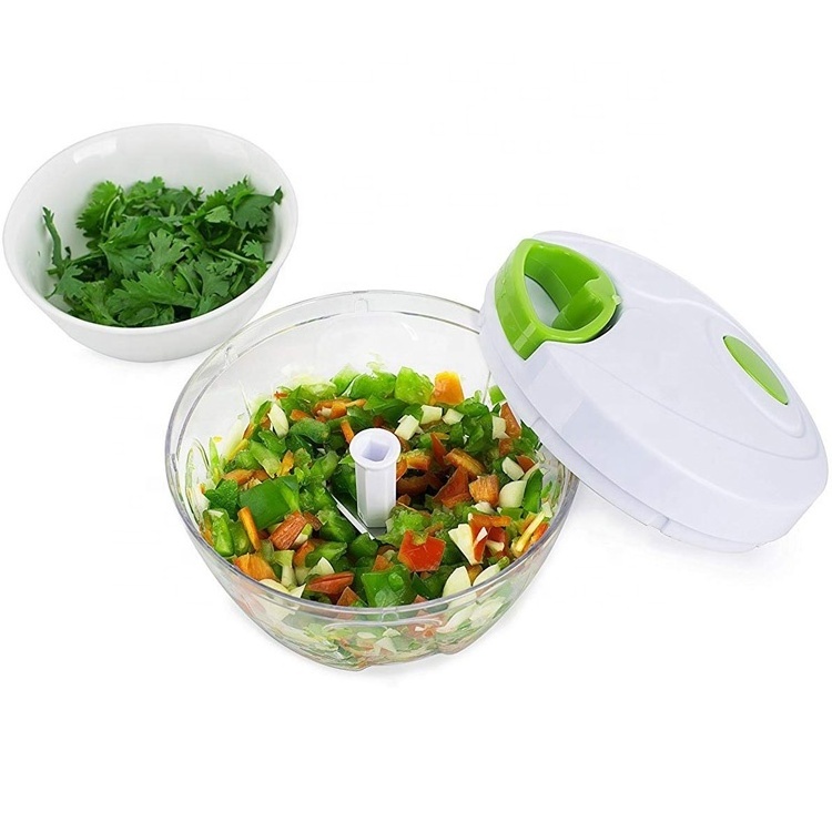 Manual mini slicer powerful hand held vegetable food chopper sauce blender to chop fruits nuts herbs onion garlic