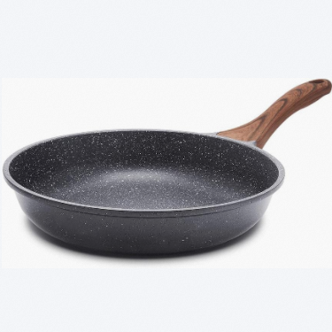 Best selling Stone Cookware Chef's Pan with Wooden Handle Marble Coating Frying Pan