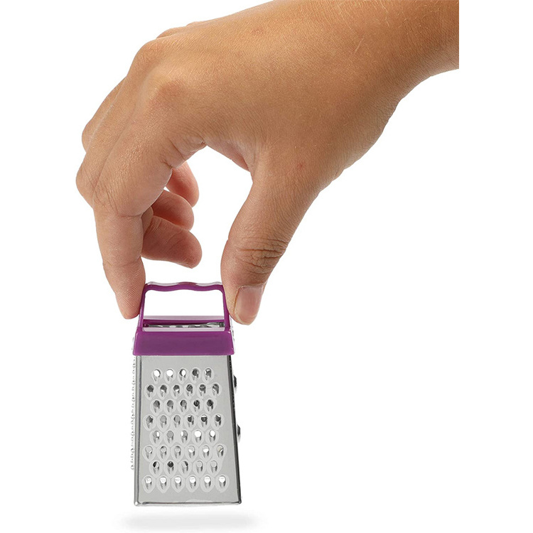 Professional Novelty Mini box Grater 4-Sided Stainless Steel Grater Kitchen Cutting for Cheese, Ginger, Fruits, Vegetables