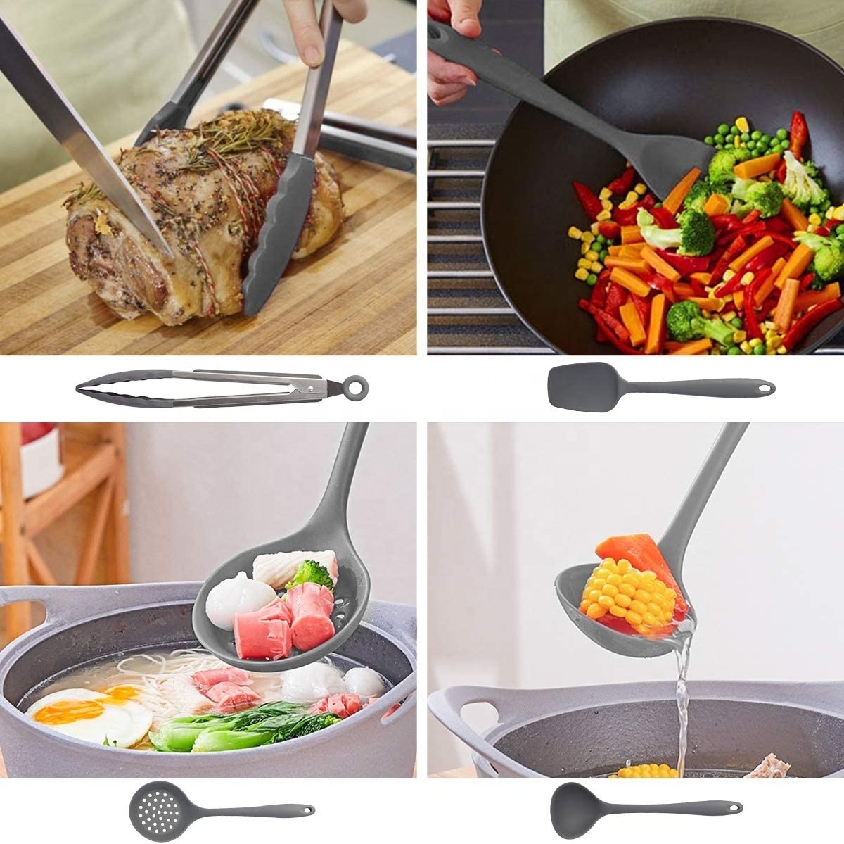 Hot sale Cooking Utensils Set Silicone Kitchen Utensil Set 15PCS Kitchen Tool Sets essentials for new home