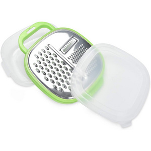 2021 hot selling manual grater Easy to Use stainless steel cheese grater with Container and Lid