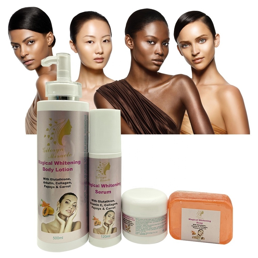 Excellent Whitening Bleaching Combo Papaya & Carrot Skincare Set For Face And Body Moisturizing Glowing Dark Spot Remover