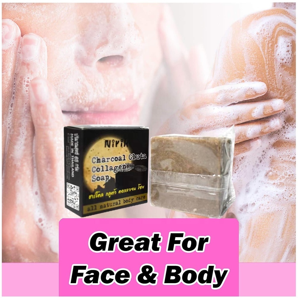 Face & Body Care Whitening Exfoliate Anti Stain Dark Spot Remover Bamboo Charcoal Gluta Collagen Black Soap