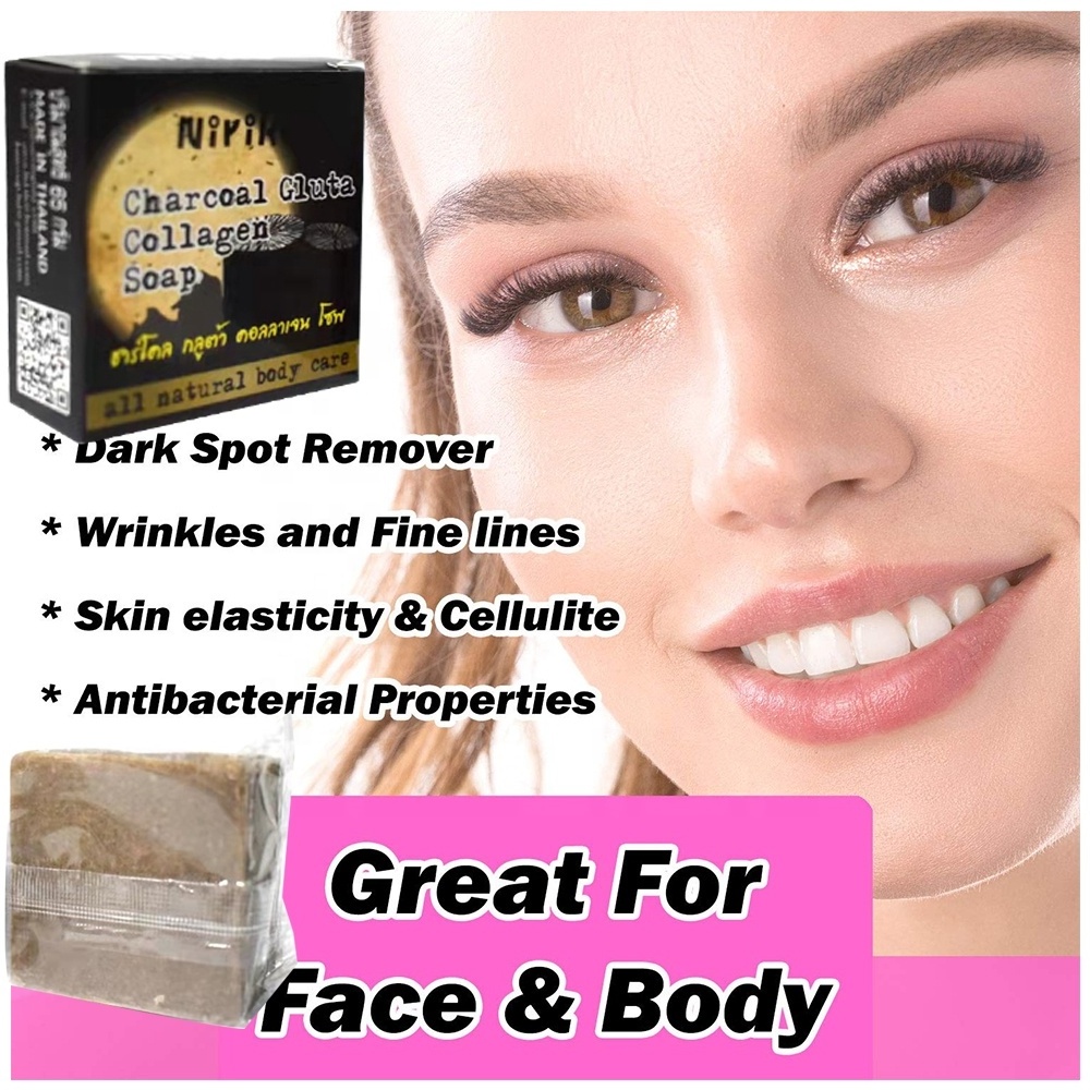 Face & Body Care Whitening Exfoliate Anti Stain Dark Spot Remover Bamboo Charcoal Gluta Collagen Black Soap