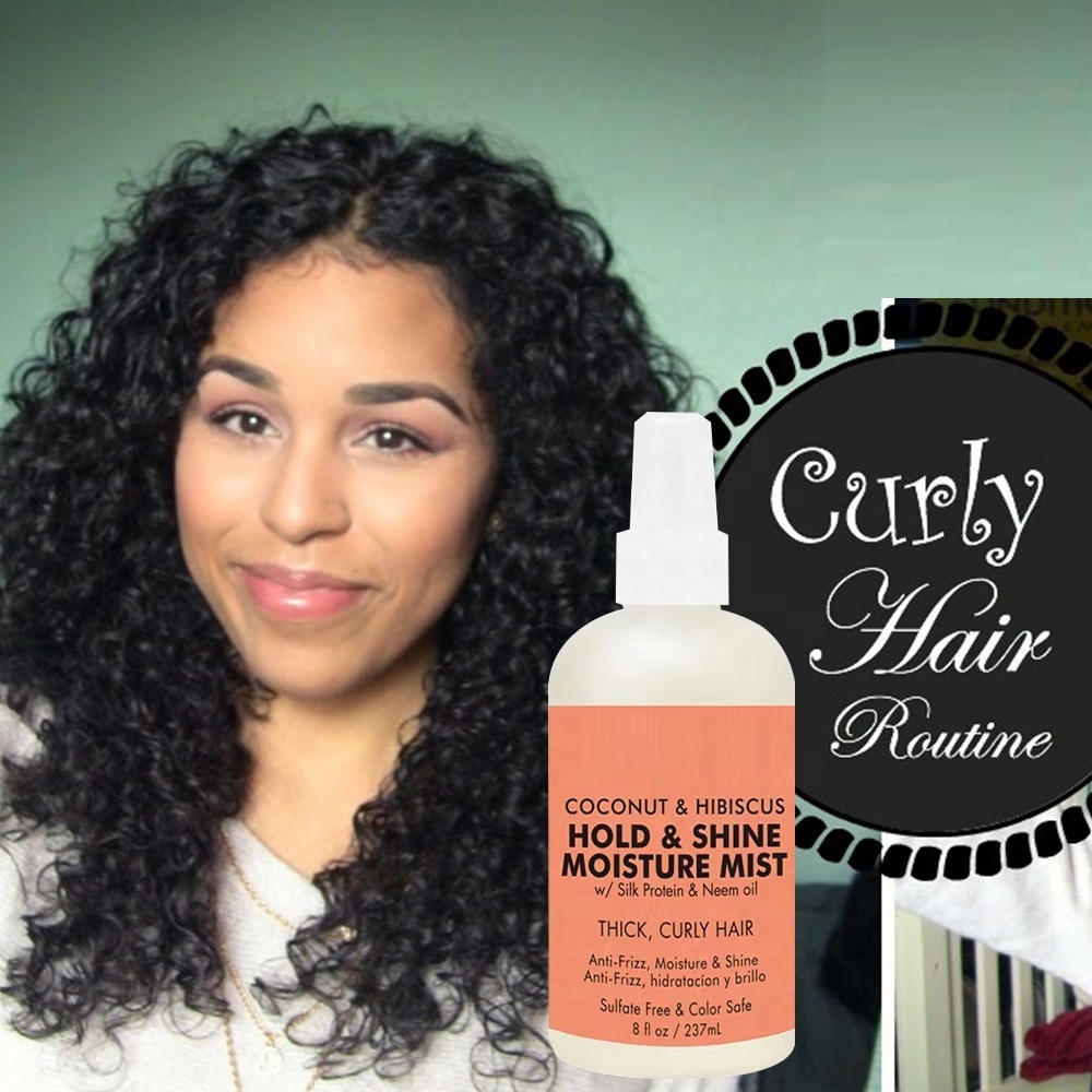 OEM thick curly hair creates brilliant shine curl control shea moisture's coconut & hibiscus hold & shine moisture mist spray