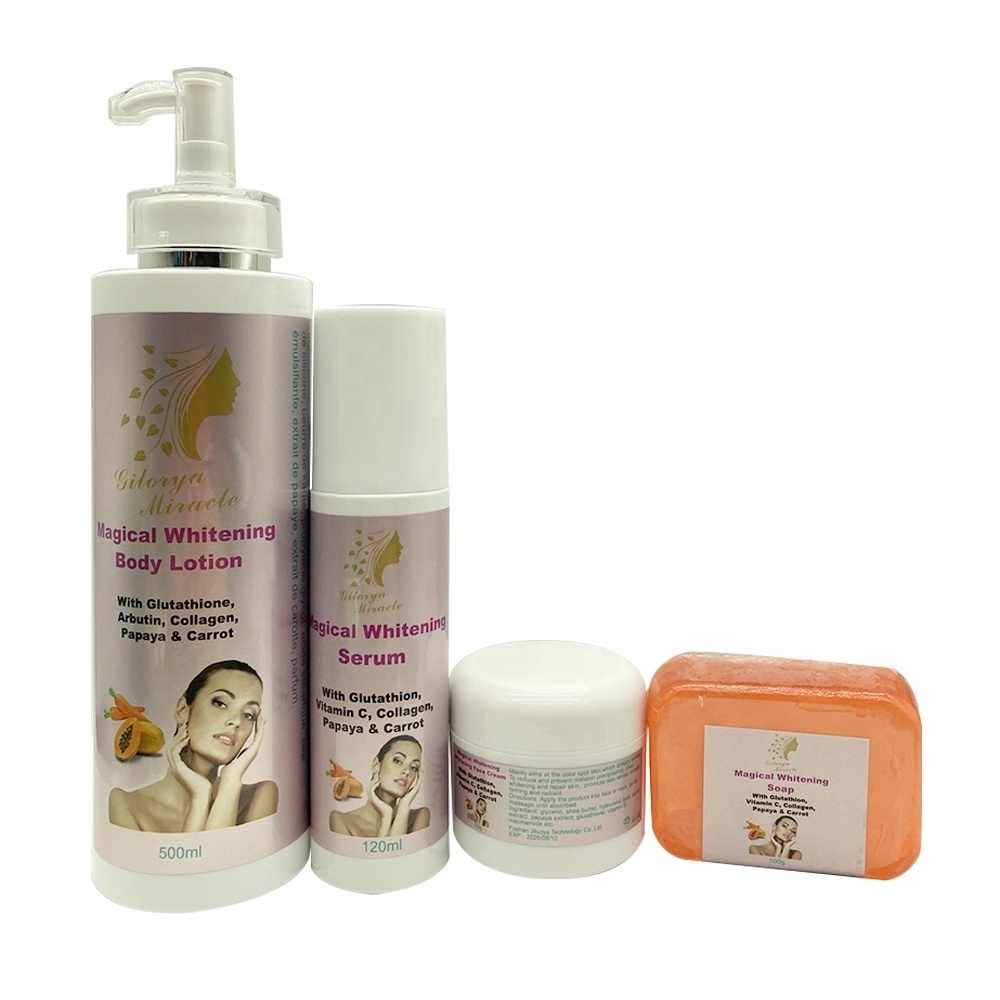 Excellent Whitening Bleaching Combo Papaya & Carrot Skincare Set For Face And Body Moisturizing Glowing Dark Spot Remover