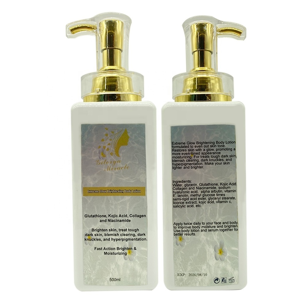 Extreme Glow Brightening Body Lotion With Glutathion Kojic Acid Collagen For Brighten Skin Treat Tough Dark Skin Blemish