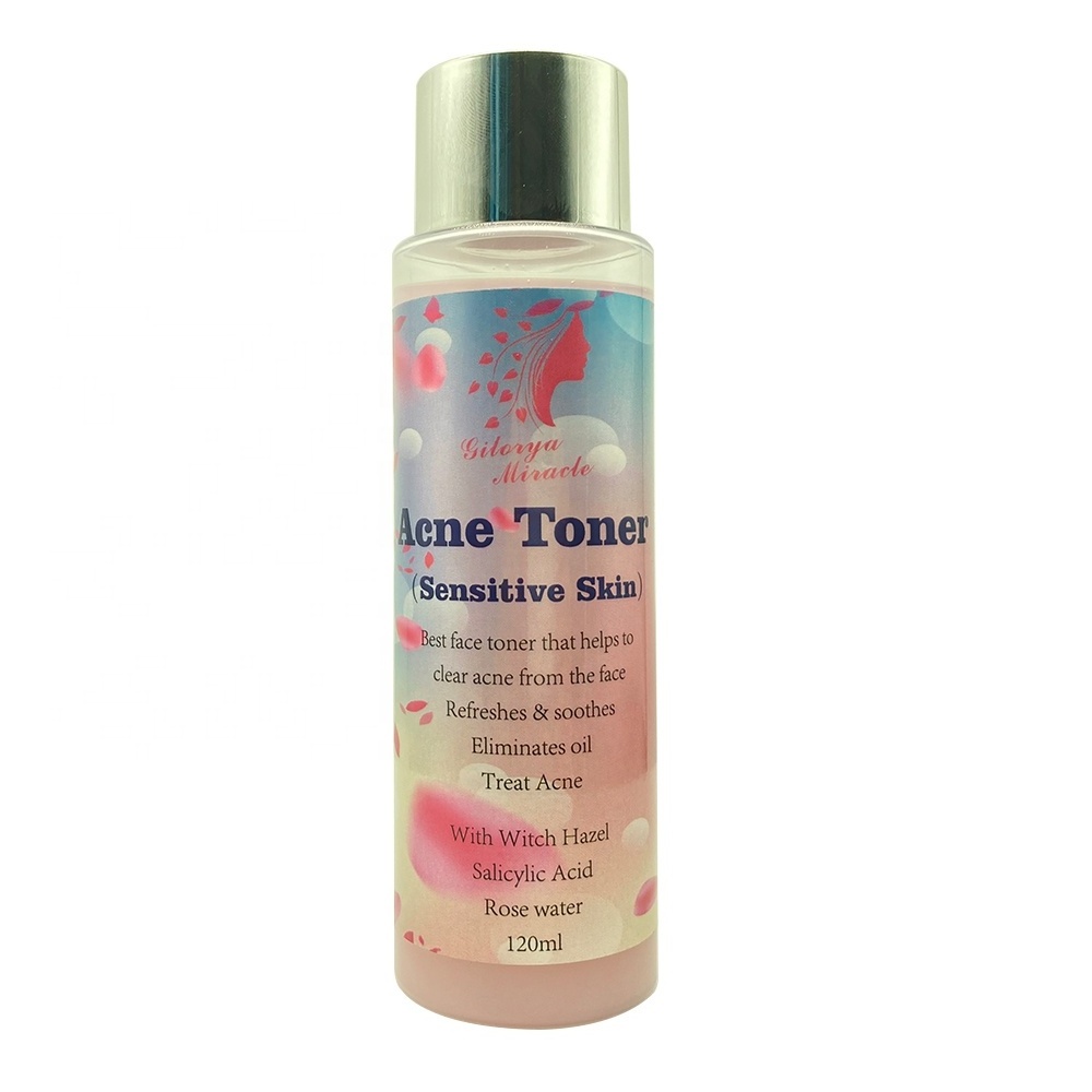 Manufacturer Clear Acne  Treat Pimple Rose Water Toner Refreshes Soothes Whitens Radiant Skin Oil Control for Black Skin