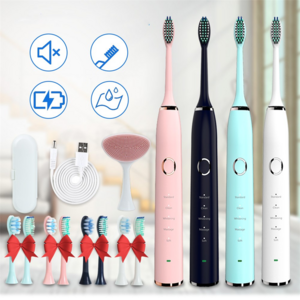 USB soft bristle replacement brush head rechargeable electric toothbrush IPX8 waterproof smart sonic electric toothbrush