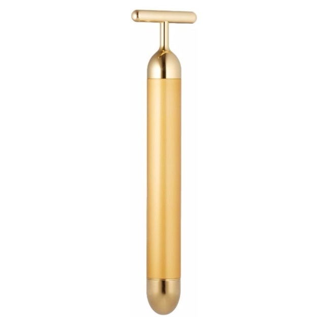 24K gold skin care face massager 3d roller electric depuffer energy beauty bar t shape arm eye nose head massager