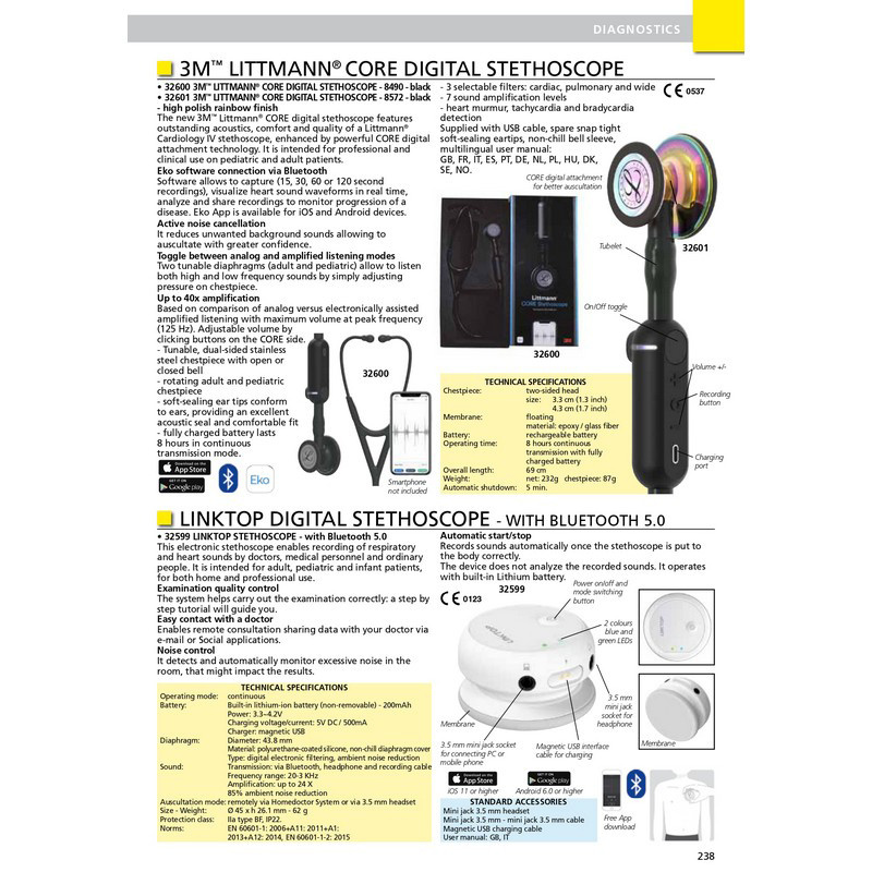 3M Littmann Classic III Original Stethoscope Single Head Many Models Available Medical Cardiology Stethoscope