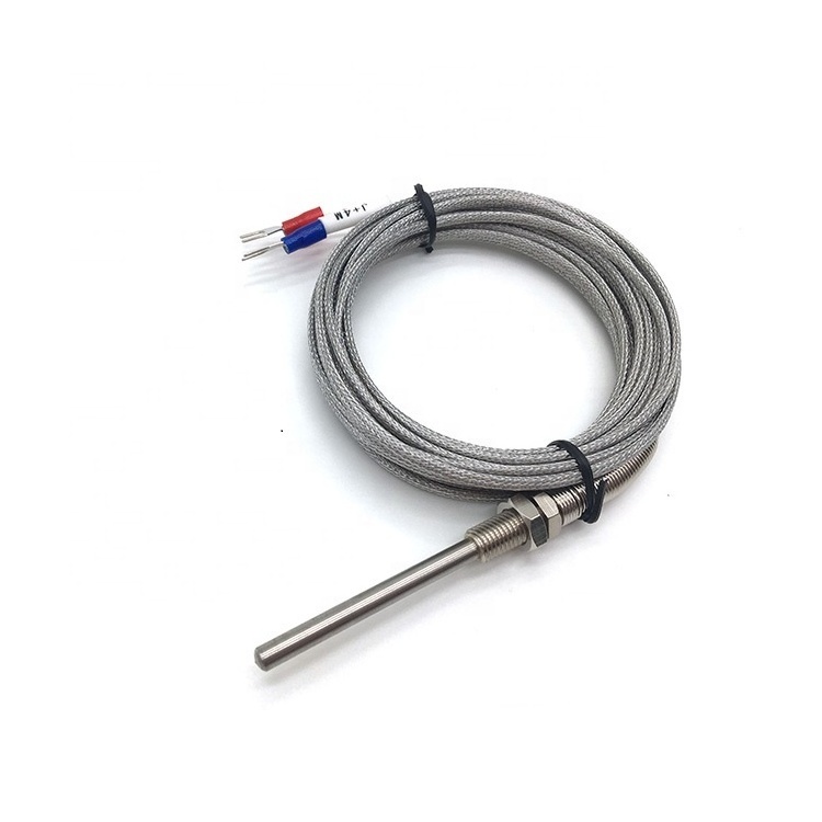 K/J/PT100 Type Flexible Thermocouple Probe With Insulated High Temperature Lead Wire