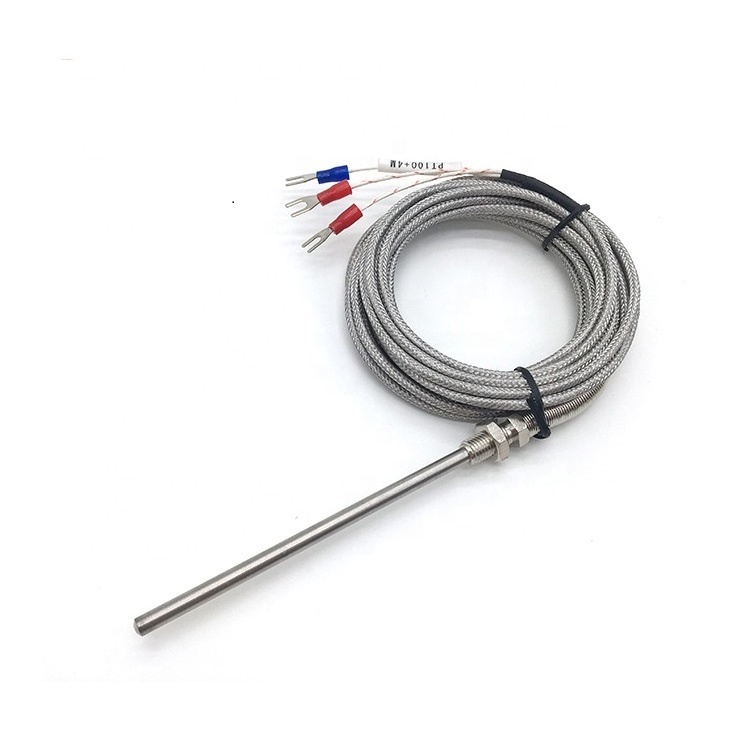 K/J/PT100 Type Flexible Thermocouple Probe With Insulated High Temperature Lead Wire