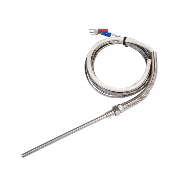 K/J/PT100 Type Flexible Thermocouple Probe With Insulated High Temperature Lead Wire