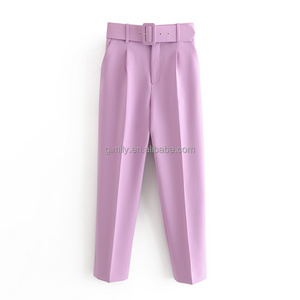 OEM&ODM custom womens pants & trousers latest office trousers high waist ladies casual trouser pants women GIMILY