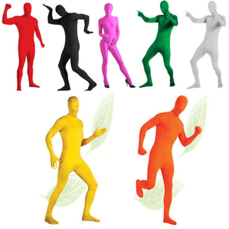 Multicolor Unisex Adult Skin Suit Cosplay Stealth Jumpsuit Carnival Parade Bar Party Tight  Invisible Halloween costume Jumpsuit