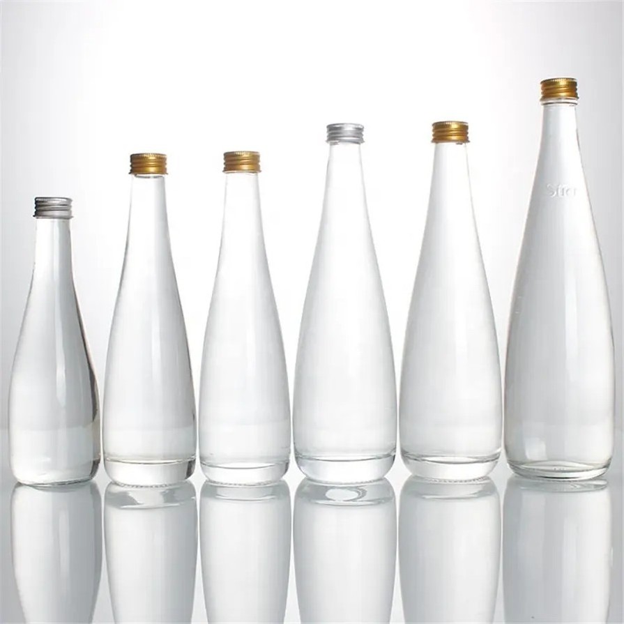 300mL 500mL Clear spring sparkling wster soda empty glass bottle Fiji Natural glass bottle