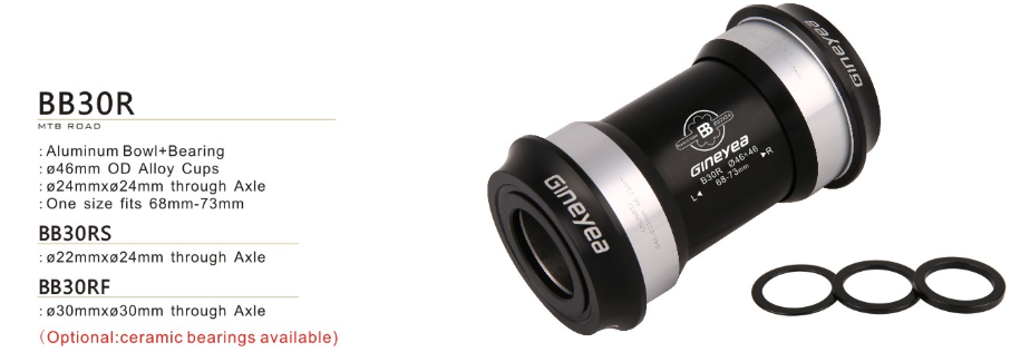 Bicycle Bottom Brackets Ceramic bearings OD 46mm press fit