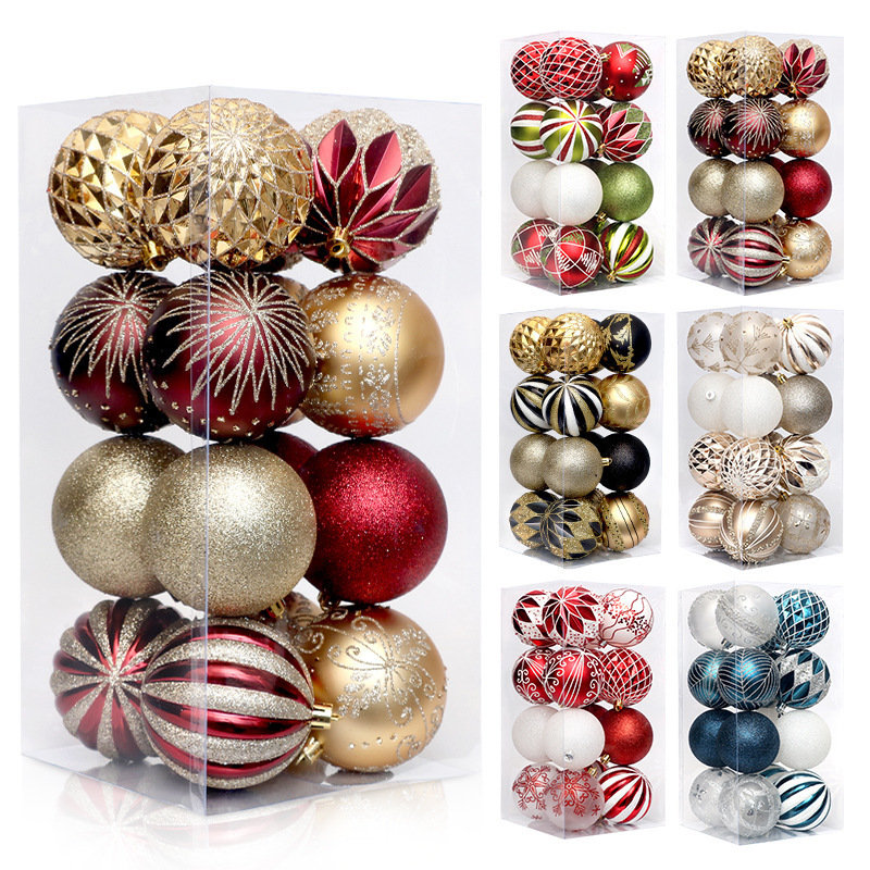 Shatterproof Stuffed Delicate Christmas Decorations Balls Baubles Ornaments Set