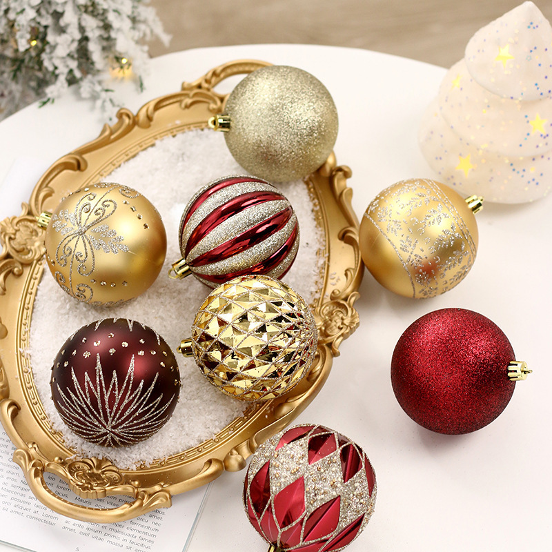 Shatterproof Stuffed Delicate Christmas Decorations Balls Baubles Ornaments Set